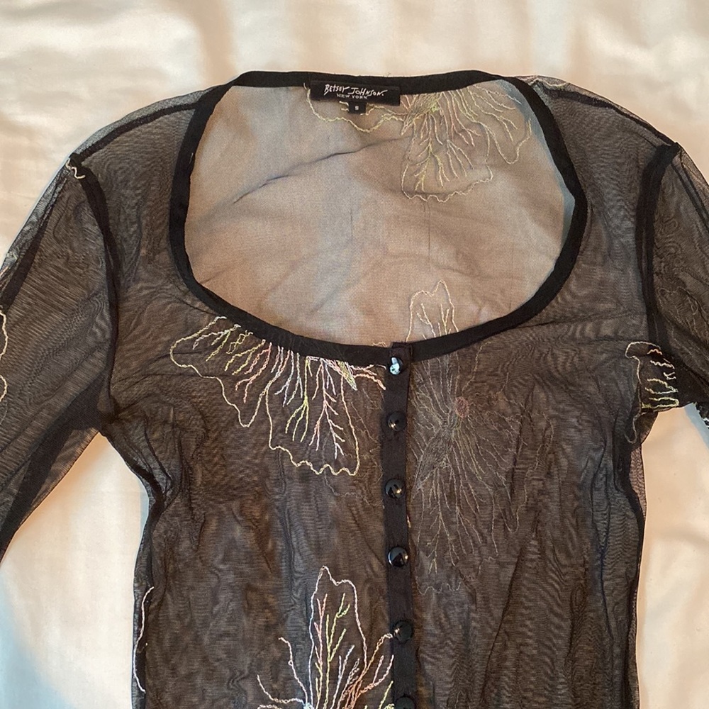 Vintage Betsey Johnson sheer cardigan S